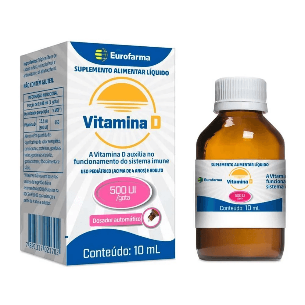 Vitamina D Gotas 500ui Eurofarma com 10ml